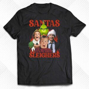 Santas Sleighers Christmas Holiday Fan Classic Graphic Festive Humor T-Shirt